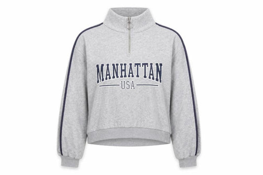 Divided by H&M Womens Grey Striped Jersey Pullover Sweatshirt Size XS  - Manhattan