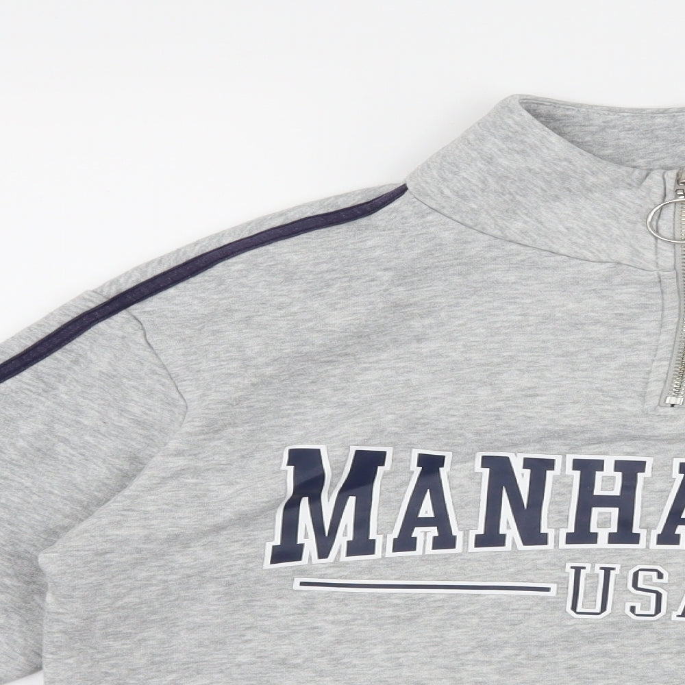 Divided by H&M Womens Grey Striped Jersey Pullover Sweatshirt Size XS  - Manhattan