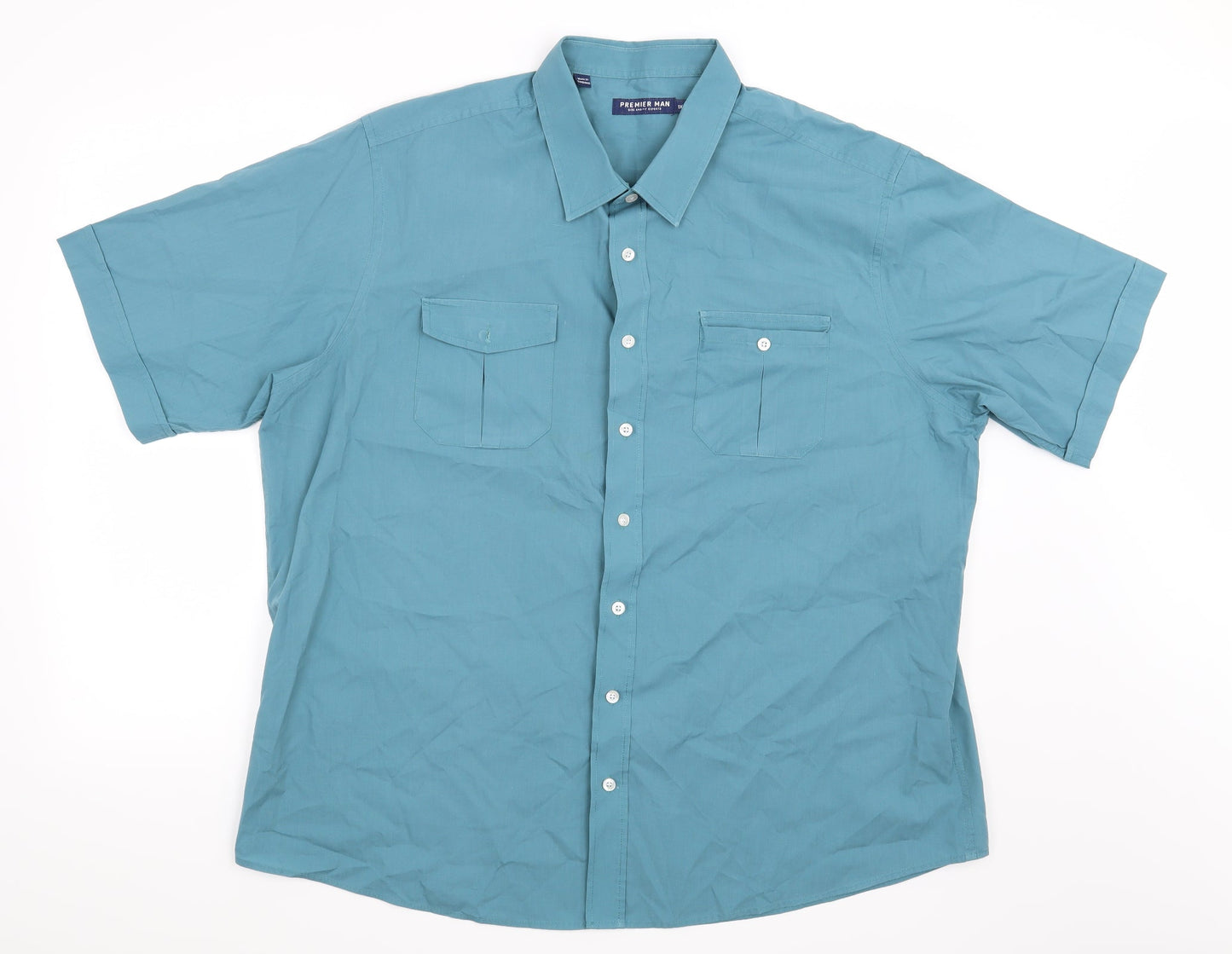 Premier Man Mens Green    Button-Up Size XL