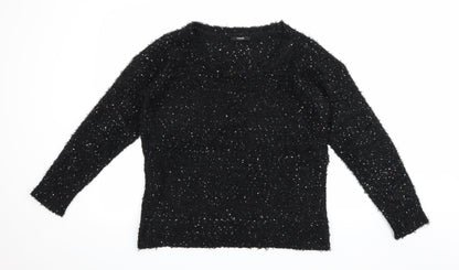 Additional front view of George women’s black knit jumper, size UK 14