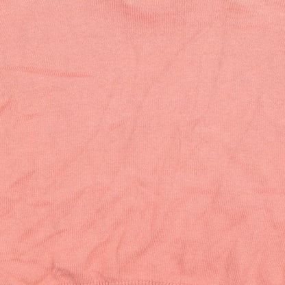 Brand and care label for Country Trader women’s pink knit jumper, size S