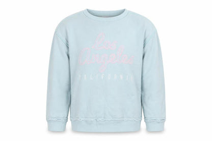 Front view of George girls’ blue pullover sweatshirt, size 8-9, years