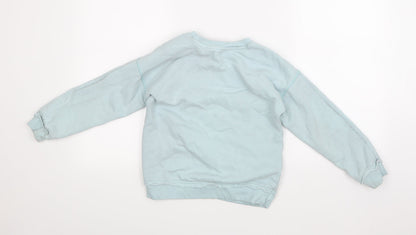 Back view of George girls’ blue pullover sweatshirt, size 8-9, years