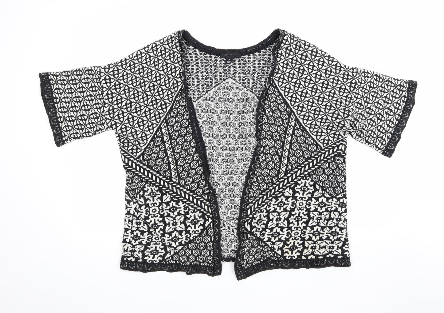 Atmosphere Womens Black Geometric Knit Cardigan Jumper Size M
