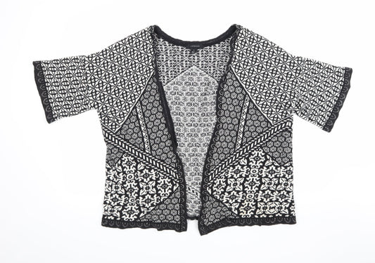 Atmosphere Womens Black Geometric Knit Cardigan Jumper Size M