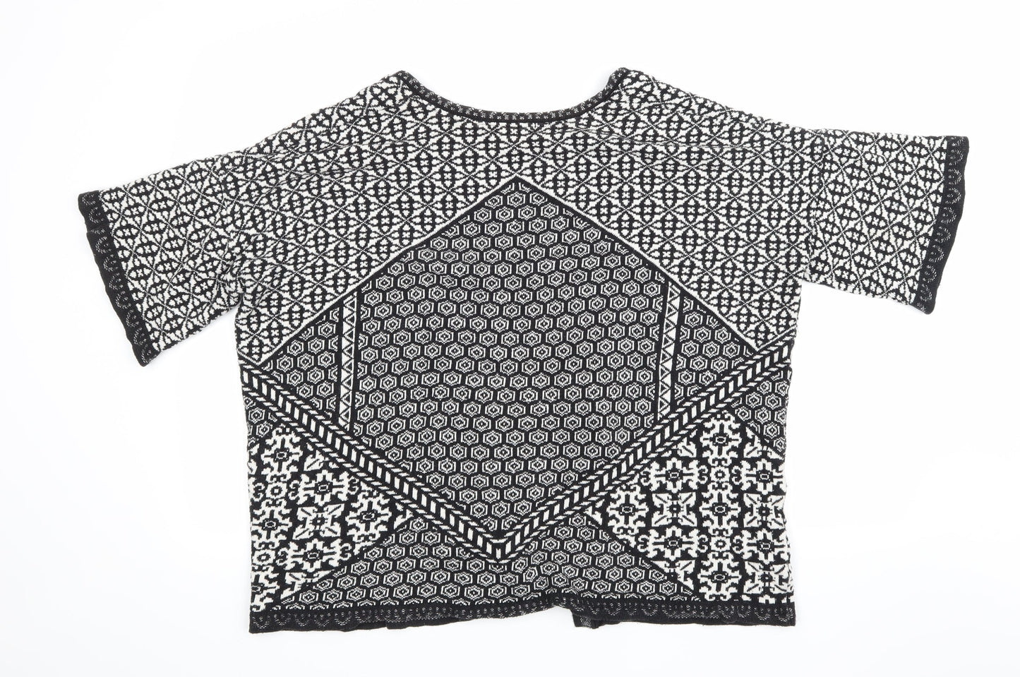 Atmosphere Womens Black Geometric Knit Cardigan Jumper Size M