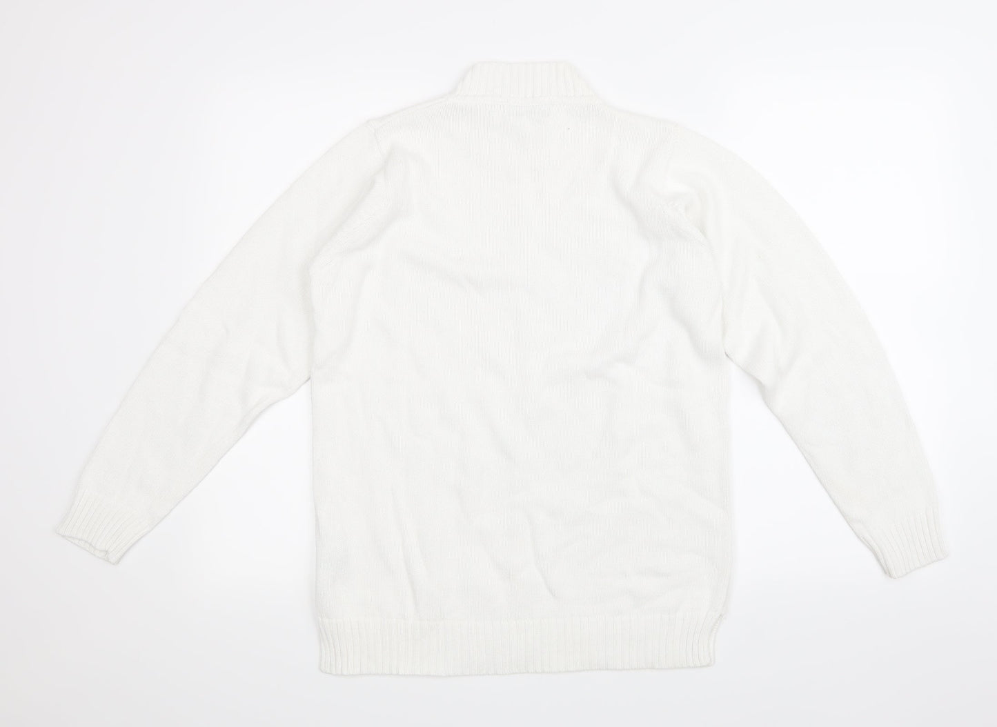 Jumper Womens White  Knit Pullover Jumper Size S
