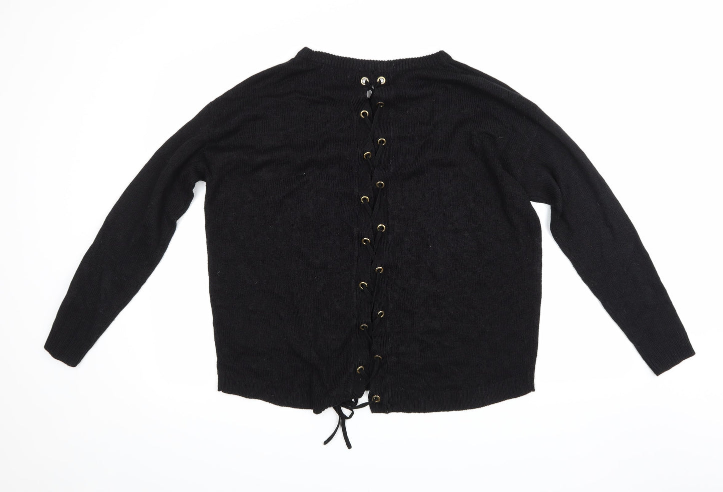 Brave Soul Womens Black  Knit Pullover Jumper Size 14