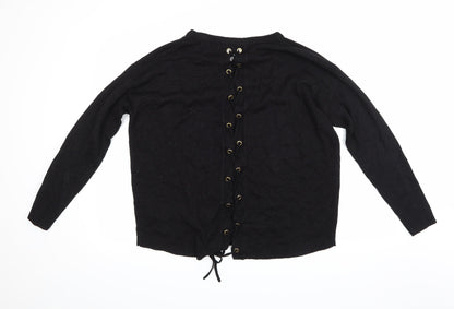 Back view of Brave Soul women’s black knit jumper, size UK 14