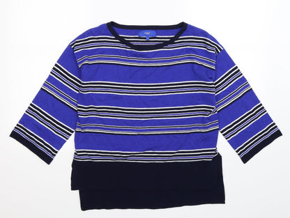 Additional front view of Next women’s multicoloured striped knit jumper, size UK 6