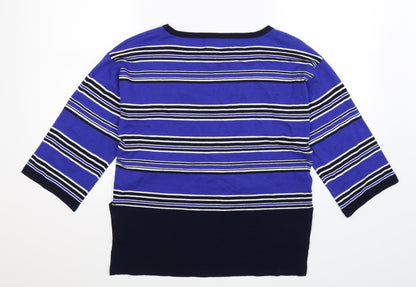 Back view of Next women’s multicoloured striped knit jumper, size UK 6