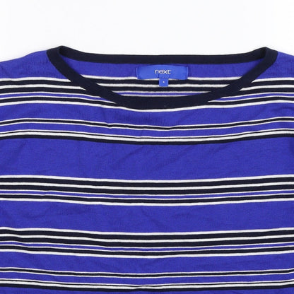 Close-up detail of Next women’s multicoloured striped knit jumper, size UK 6