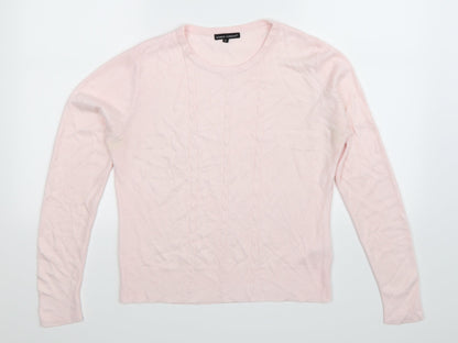 Additional front view of Debbie Morgan women’s pink knit jumper, size M