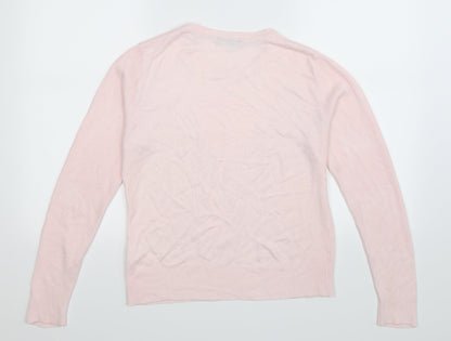 Back view of Debbie Morgan women’s pink knit jumper, size M