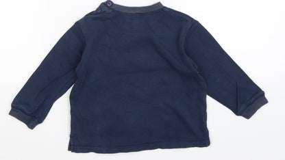 Back view of Adams boys’ blue basic t-shirt, size 12-18, months
