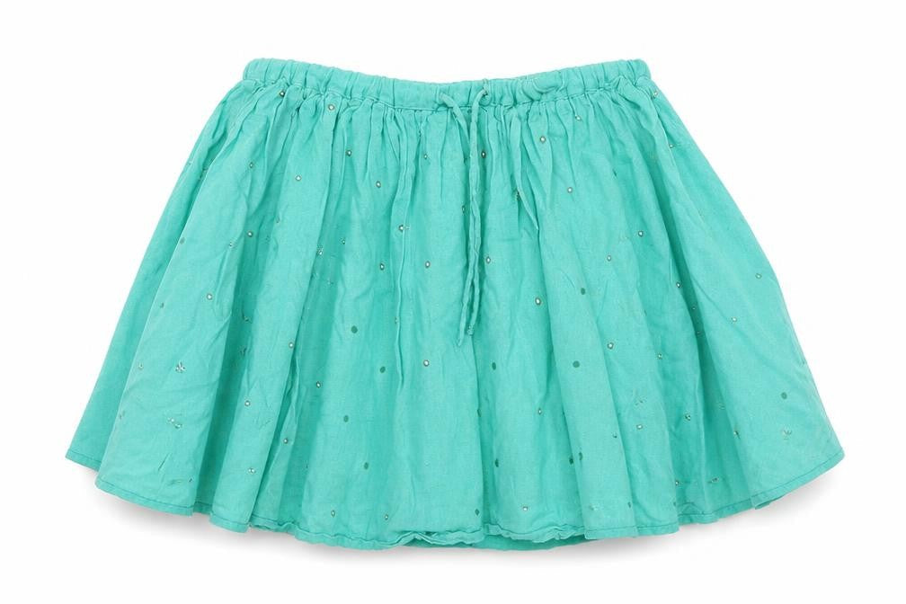 Marks & Spencer Girls Green Spotted  A-Line Skirt Size 4-5 Years