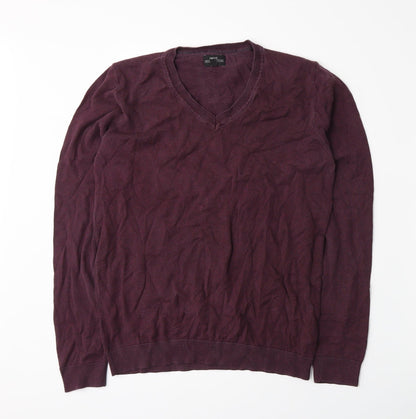 Additional front view of Next men’s purple knit jumper, size S
