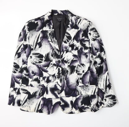 Additional front view of Calessa women’s white floral jacket blazer, size XL