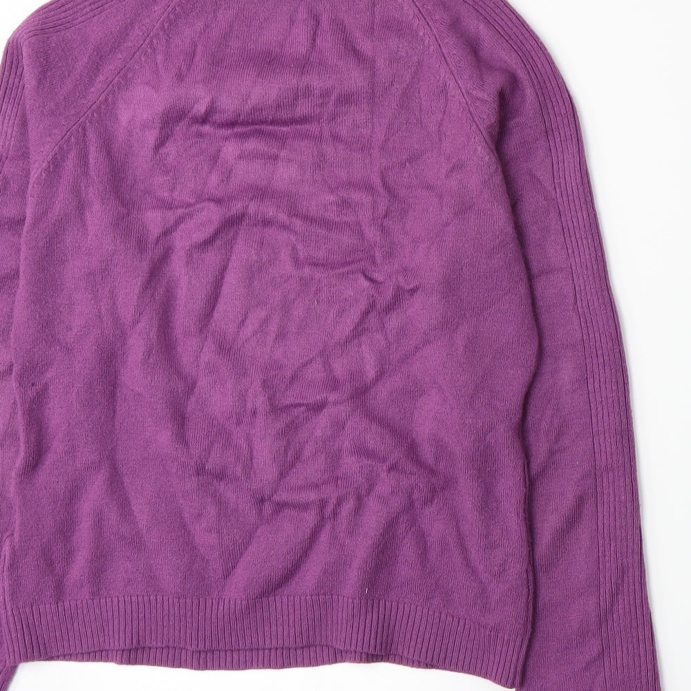 Alexara Womens Purple  Knit Pullover Jumper Size L
