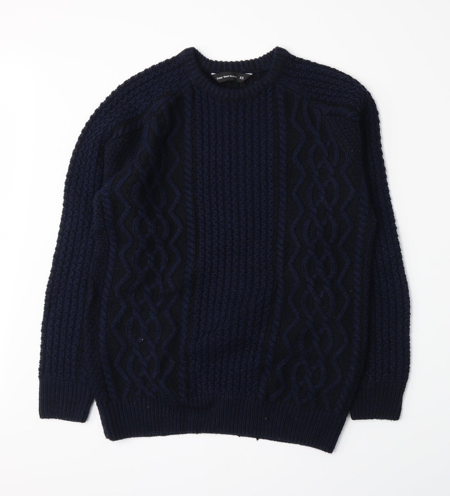 Cedar Wood State Mens Blue  Knit Pullover Jumper Size XS