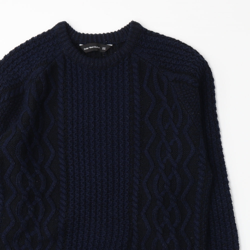 Cedar Wood State Mens Blue  Knit Pullover Jumper Size XS