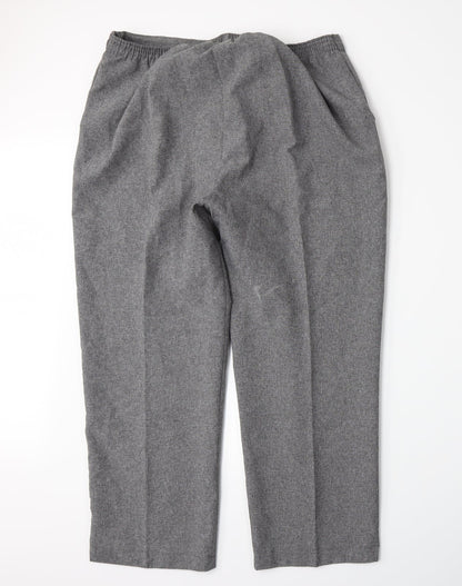 Back view of Emma Collection women’s grey trousers, size UK 20, 26-inch leg