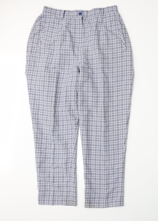 Amy Moore Womens Blue Plaid  Trousers  Size 14 L27 in