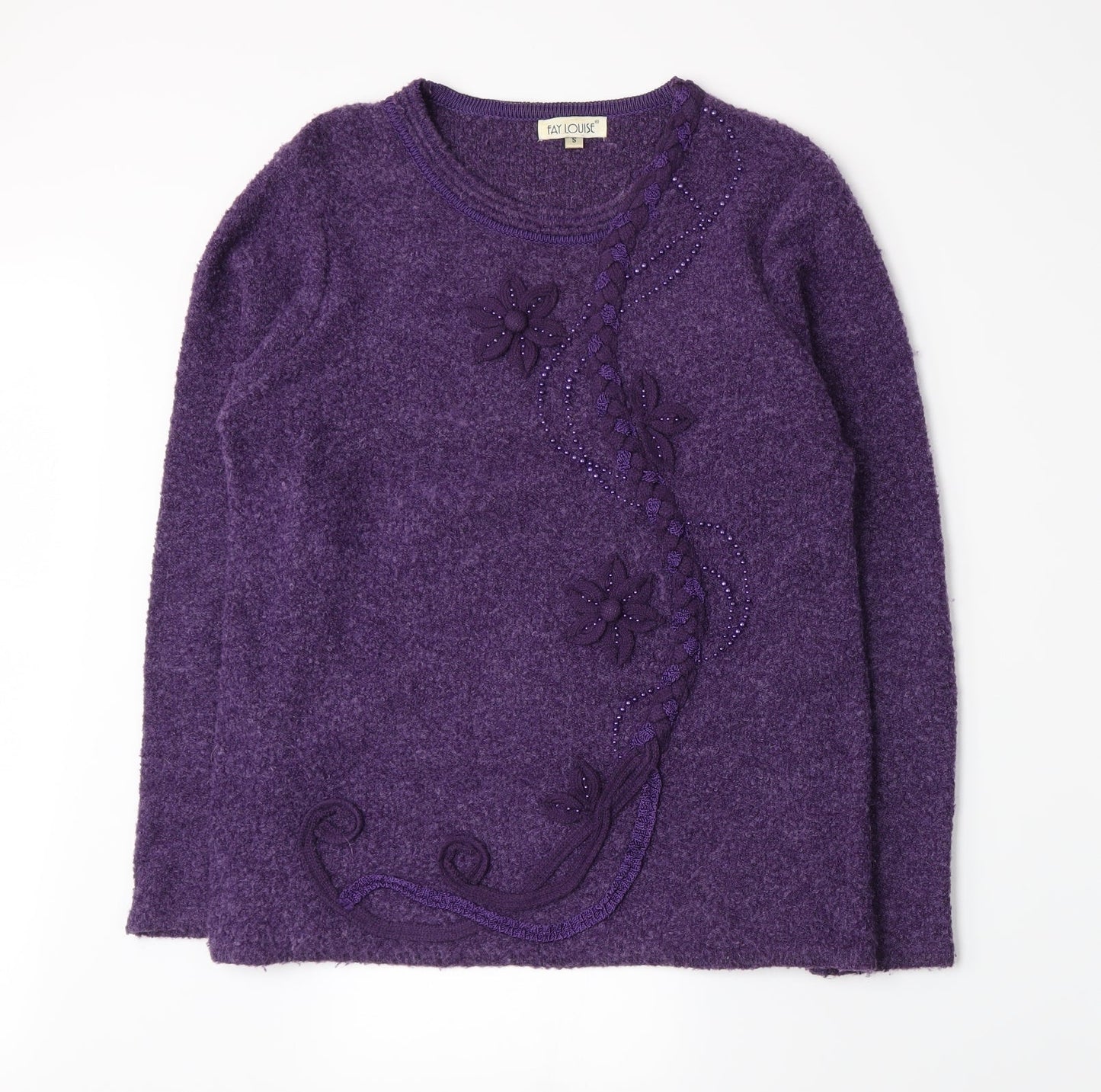 Fay Louise Womens Purple  Knit Pullover Jumper Size S