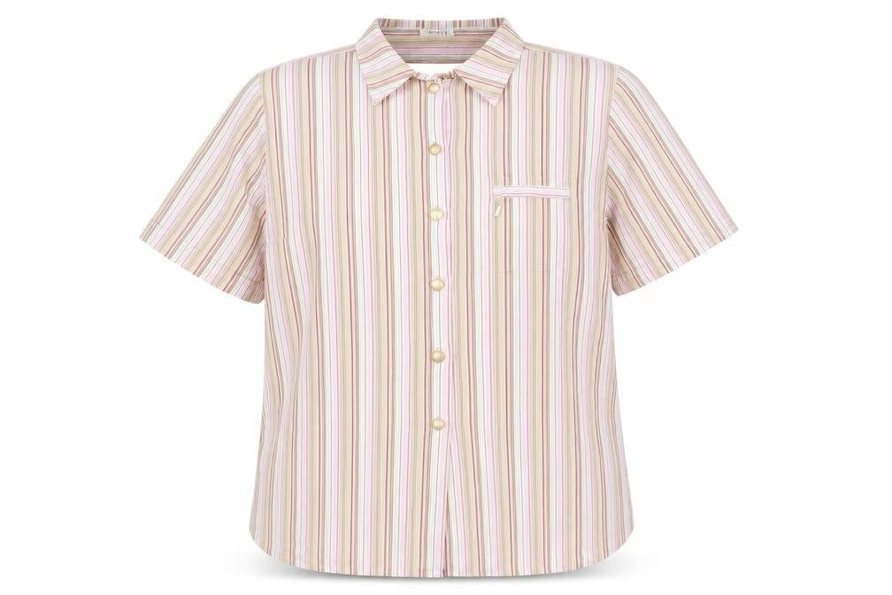 Hucke Women Womens Pink Striped  Basic Button-Up Size 18
