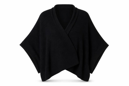 Front view of Peacocks women’s black wrap jumper one size