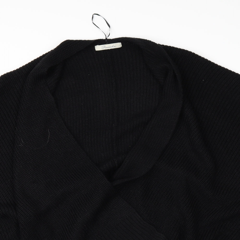Peacocks Womens Black   Wrap Jumper One Size