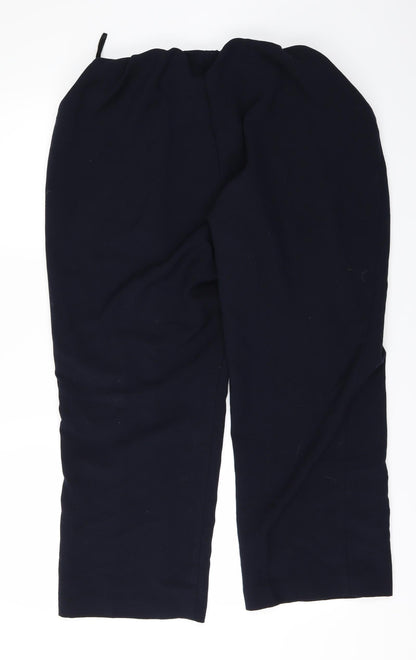 Back view of Bonmarché women’s blue trousers, size UK 18, 25-inch leg