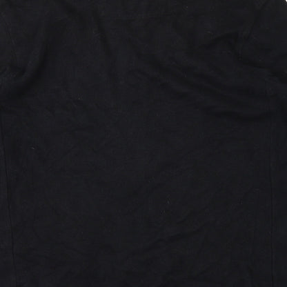 Brand and care label for Easy men’s black full zip jumper, size M