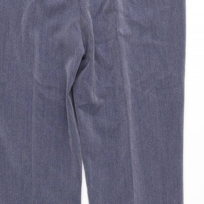 Brand and care label for Bonmarché women’s blue trousers, size UK 14, 28-inch leg