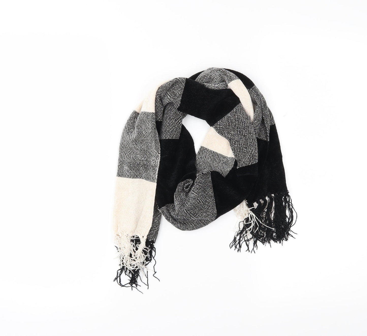 Preworn Womens Black Check   Scarf
