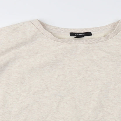 Close-up detail of Atmosphere women’s beige jumper, size UK 12