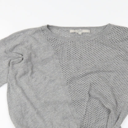 Close-up detail of Next women’s grey jumper, size UK 10