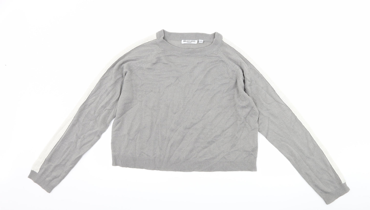 Brave Soul Womens Grey   Pullover Jumper Size M