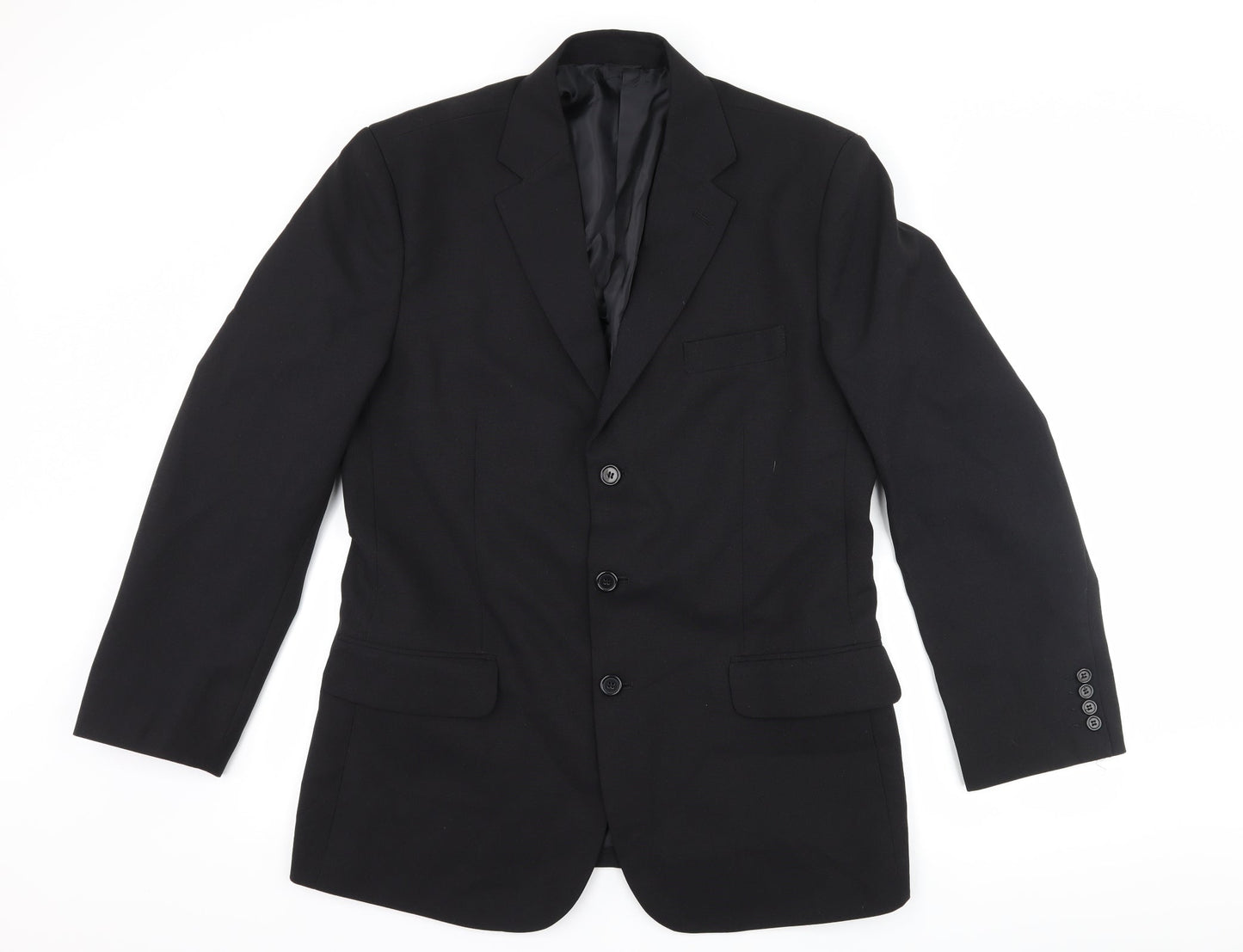 Jolliman Mens Black   Jacket Suit Jacket Size 38