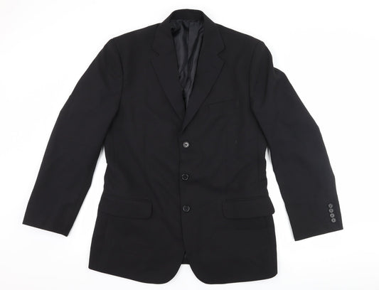 Jolliman Mens Black   Jacket Suit Jacket Size 38