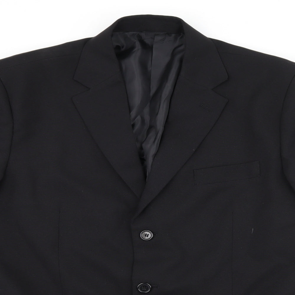 Jolliman Mens Black   Jacket Suit Jacket Size 38