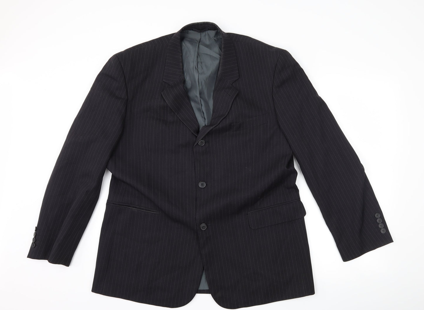 Taylor & Wright Mens Black Striped  Jacket Suit Jacket Size 44
