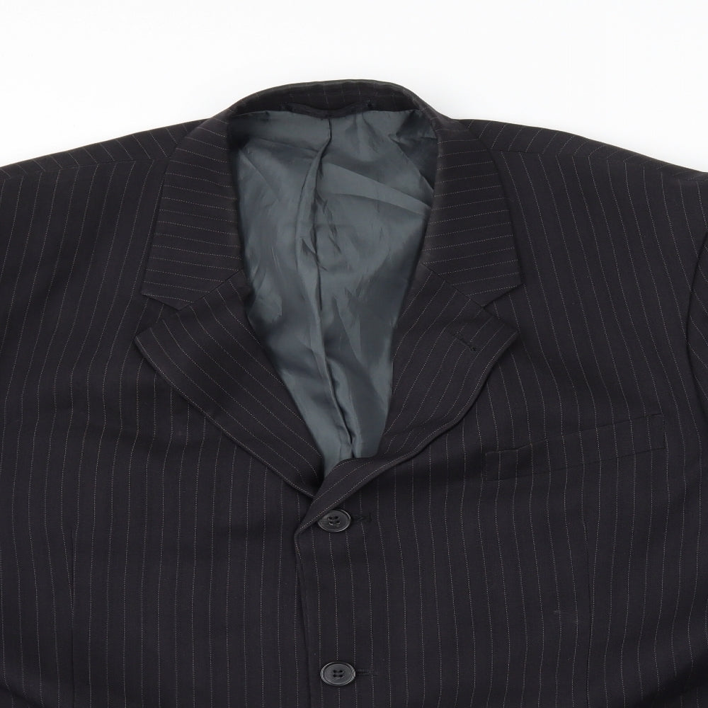 Taylor & Wright Mens Black Striped  Jacket Suit Jacket Size 44
