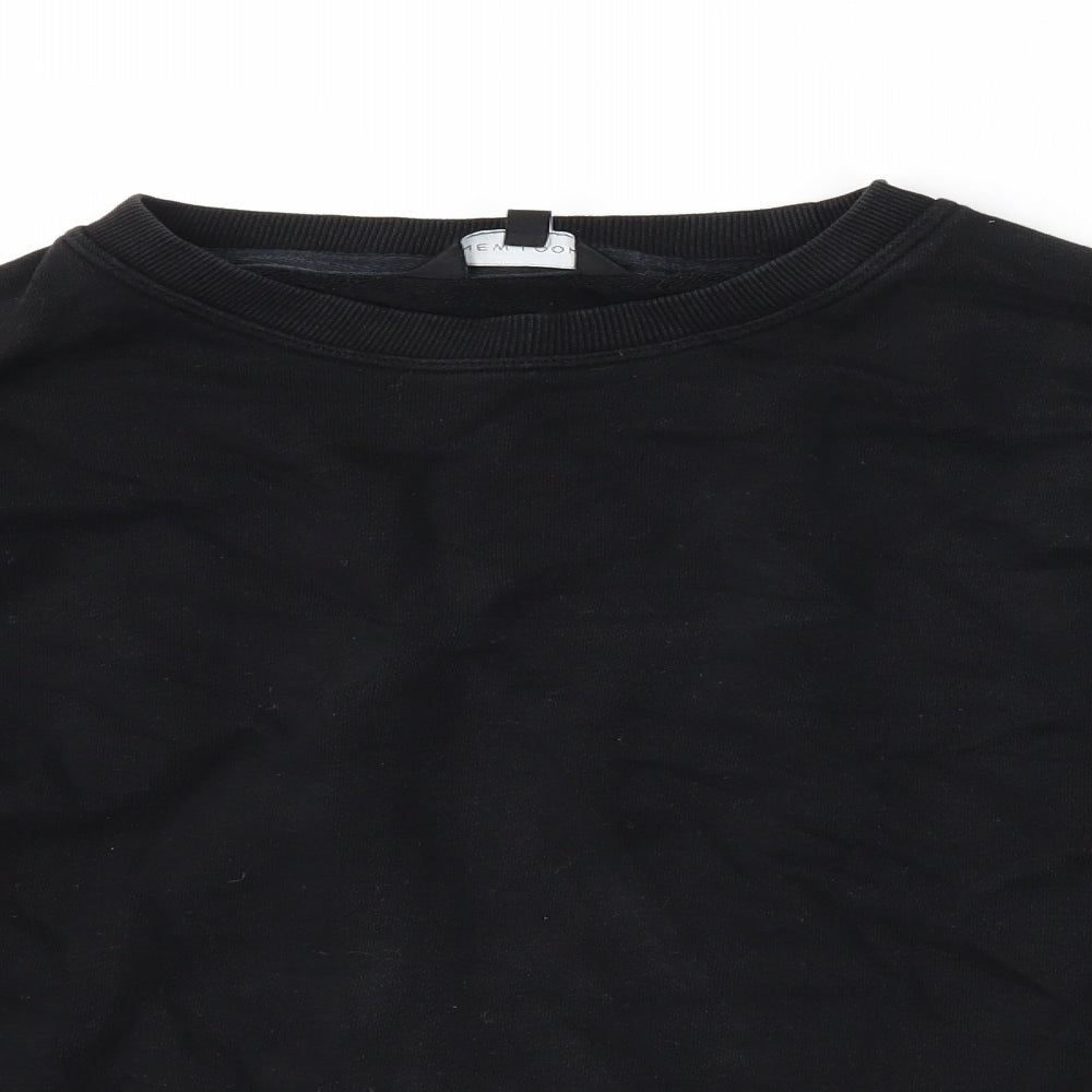 New Look Womens Black Floral  Pullover Sweatshirt Size 8