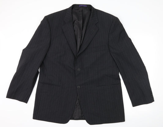 Taylor & Wright Mens Black Striped  Jacket Suit Jacket Size 44