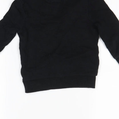 Brand and care label for George girls’ black jumper, size 2-3, years