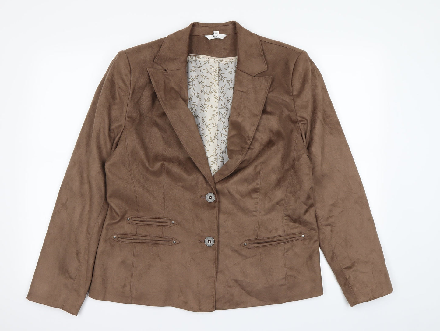 Klass Womens Beige   Jacket Coat Size 18  - Shoulder Pads