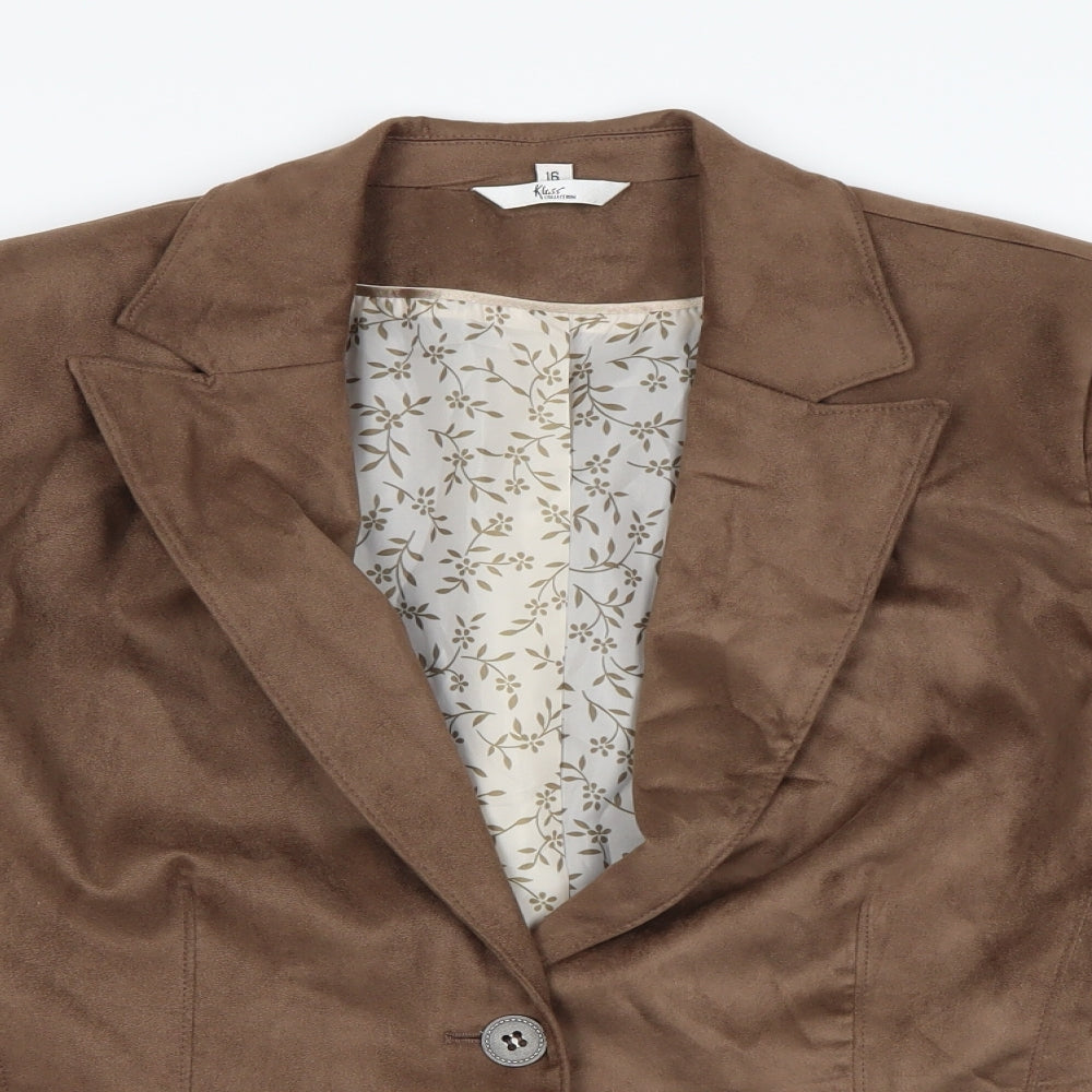 Klass Womens Beige   Jacket Coat Size 18  - Shoulder Pads