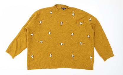 Additional front view of Peacocks women’s yellow knit jumper, size S