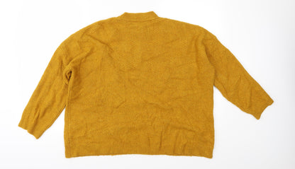 Back view of Peacocks women’s yellow knit jumper, size S